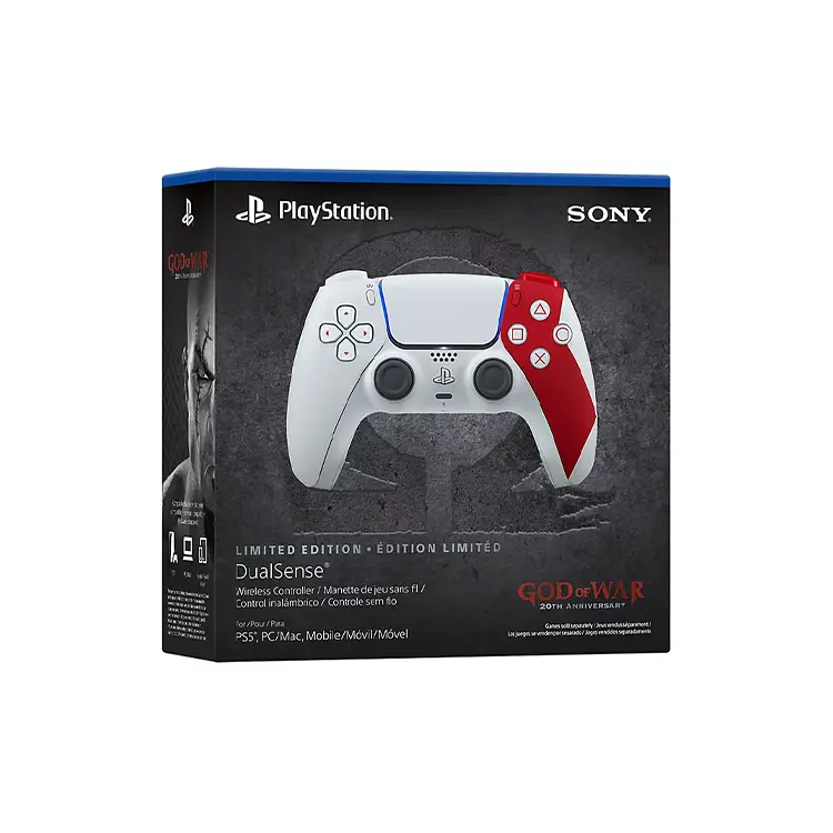 خرید دسته دوال سنس dualsense پلی استیشن 5 طرح God of War نسخه 20 سالگی